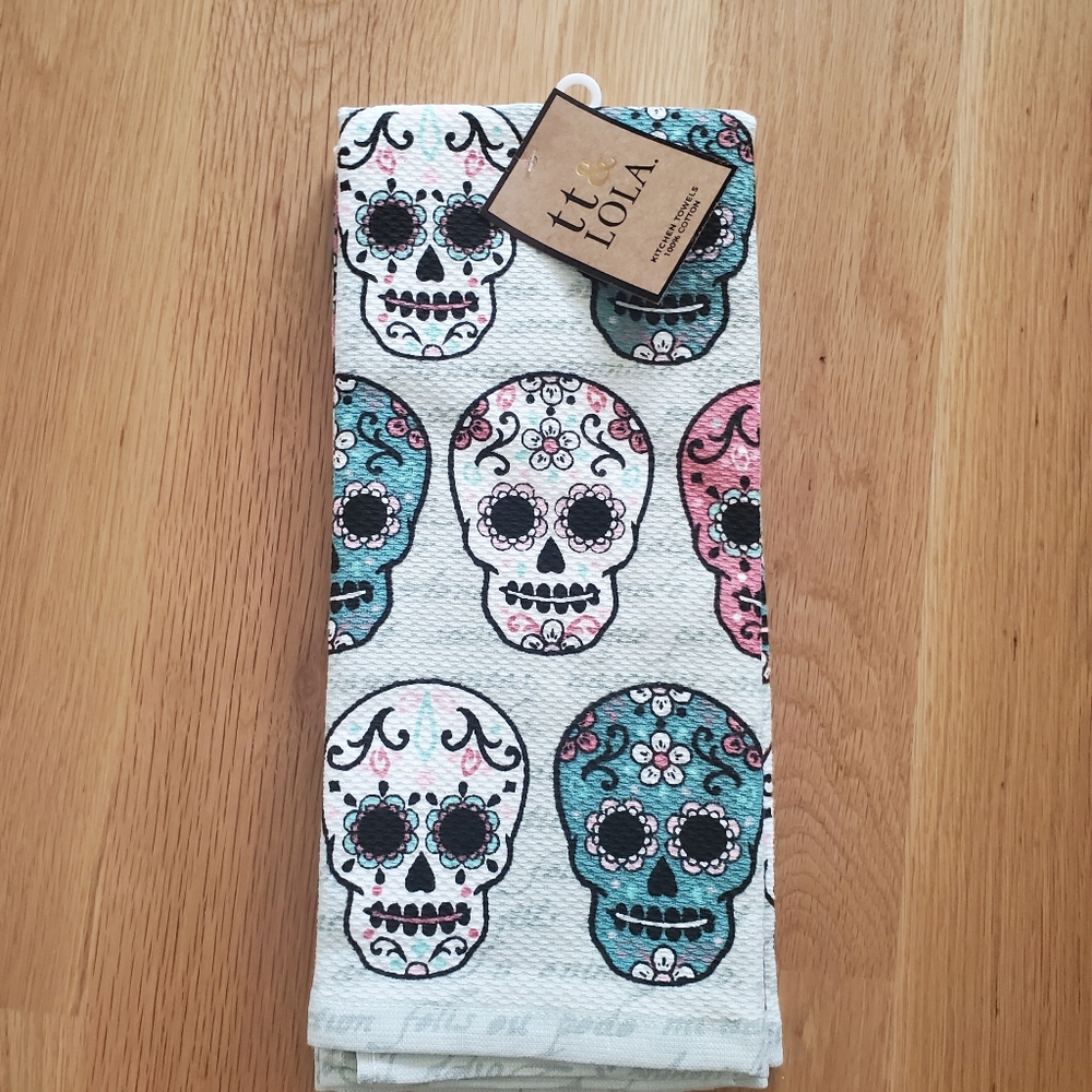 Sugar Skull Kitchen Towels-NWT